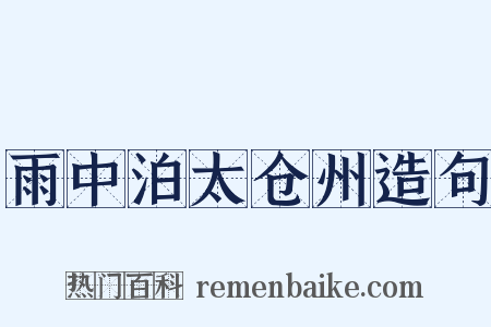 雨中泊太仓州造句是什么意思的图片